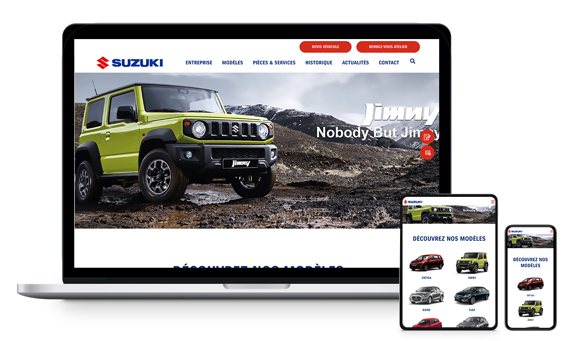 Refonte site web Suzuki Tunisie